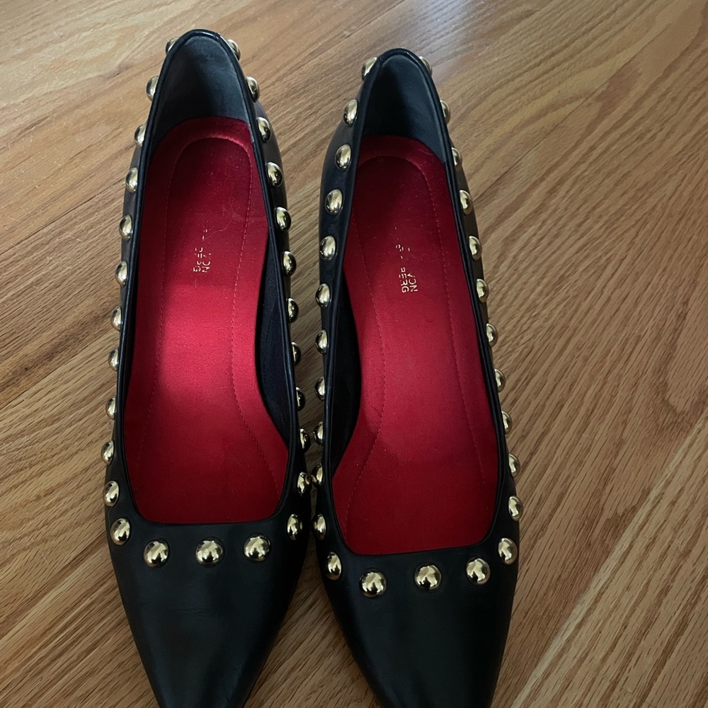 Black Studded Women's Flats